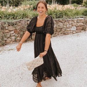 NWOT FREE PEOPLE BLACK MIDI DRESS
